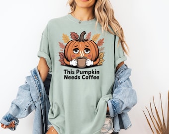 Funny Pumpkin Spice Latte Comfort Colors Tee - Fall Coffee Lover Shirt