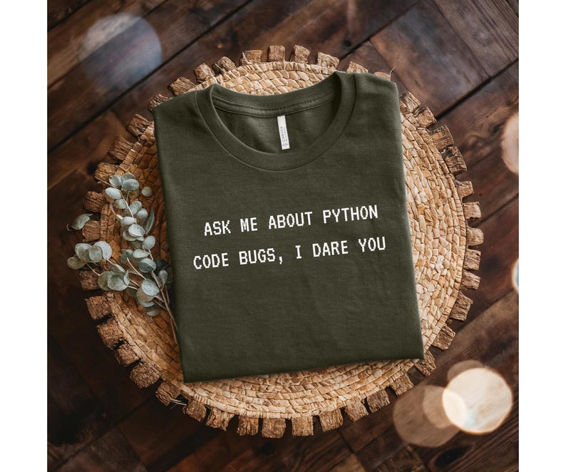 Python Code Bugs T-Shirt: Funny Programmer Graphic Tee image 3