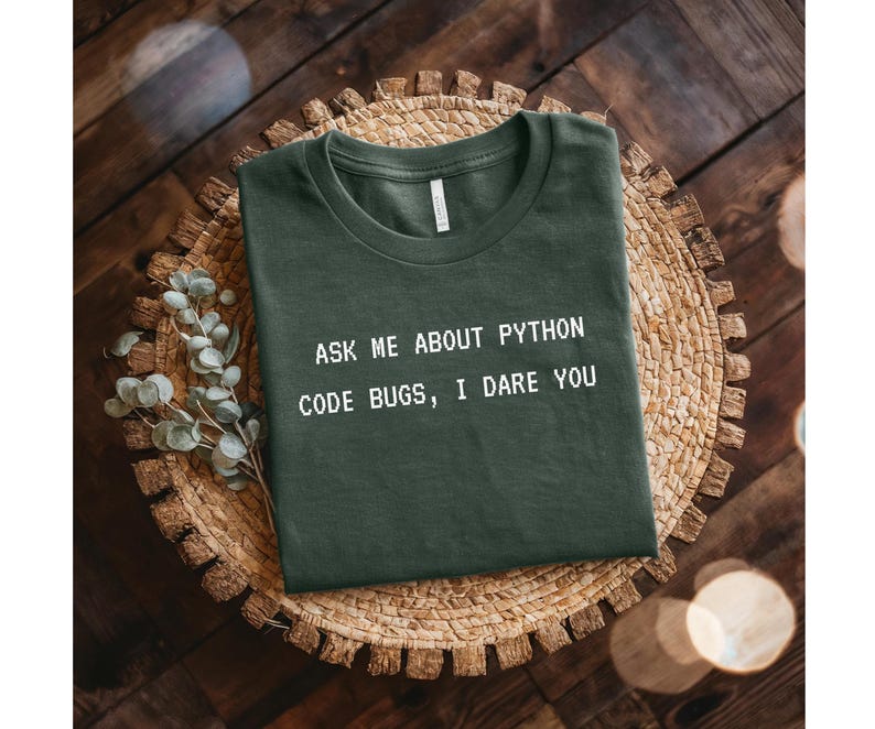 Python Code Bugs T-Shirt: Funny Programmer Graphic Tee image 1