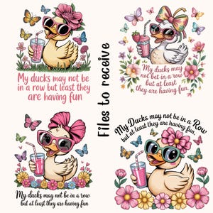 Funny Duck PNG | My Ducks Not in a Row PNG | Cute Cartoon Duck Clipart | Sublimation Design | Retro Duck Digital Download | Animal PNG