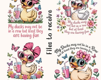 Funny Duck PNG: Retro Cartoon Clipart (Digital Download