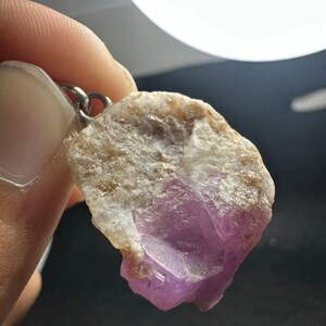 Raw Afghan Ruby Pendant | Uncut Gemstone Necklace | July Birthstone Jewelry Gift | Natural Red Crystal