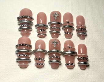 Silver Bangle Nails