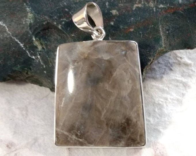 PETOSKEY Stone STATEMENT PENDANT Sterling Silver