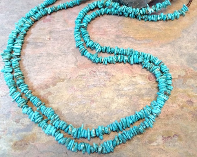 ARIZONA TURQUOISE - 2 Strand Gemstone Sterling Silver Necklace