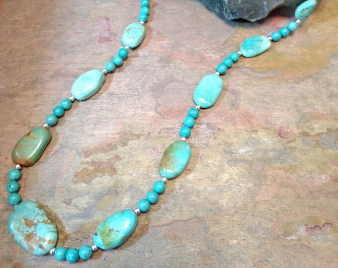 ARIZONA BEAUTIFUL TURQUOISE Gemstone Sterling Silver Necklace