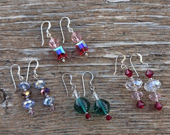 Swarovski Crystal Colorful Wedding Prom Sterling Earrings CHOOSE PAIR