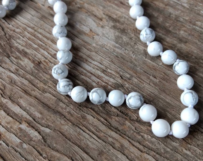 HOWLITE Chakra Necklace All Natural Semi-Precious Stones Healing Metaphysical