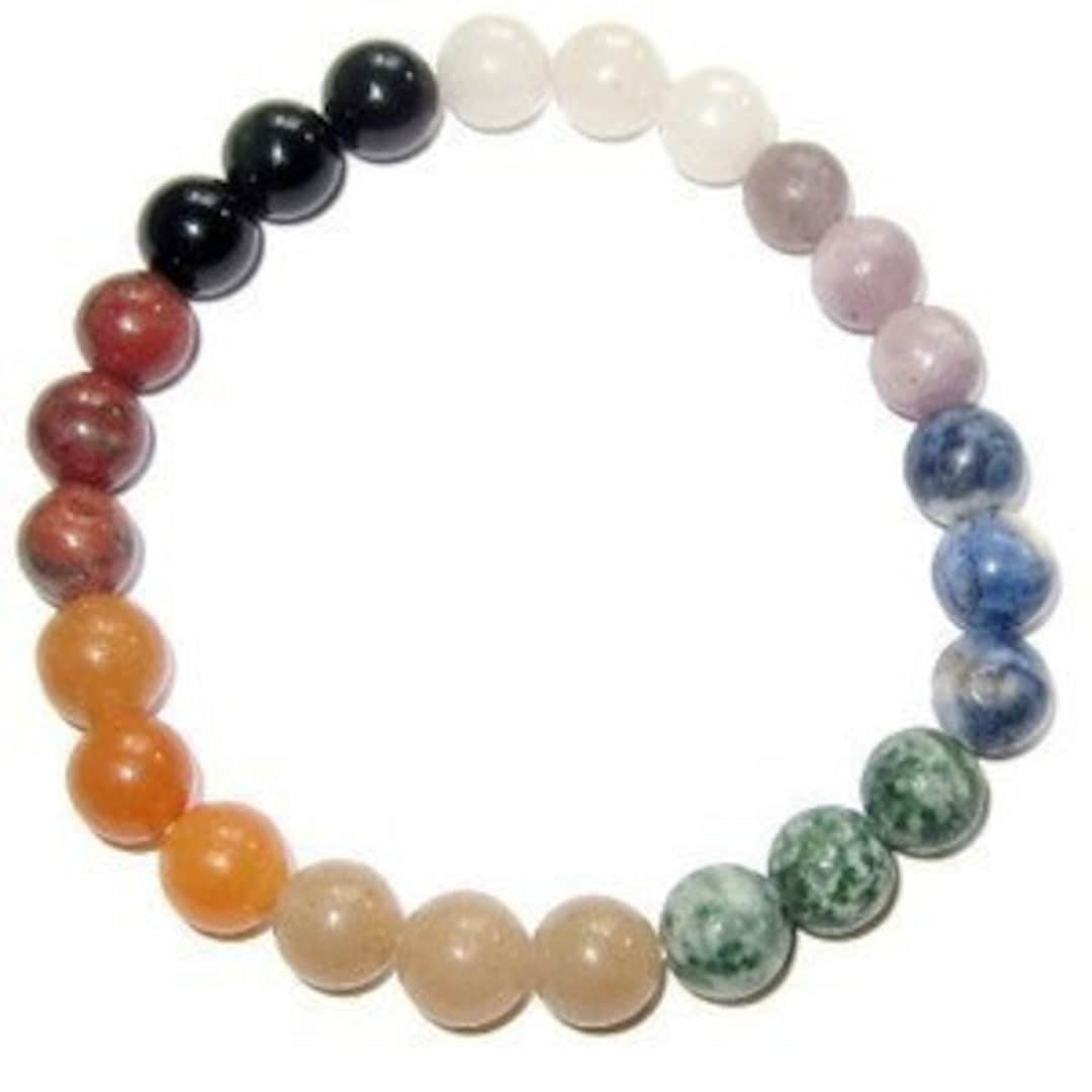 Chakra Stretch Bracelet All Natural Semiprecious Stones Etsy