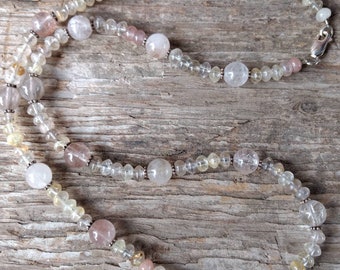 RUTILATED QUARTZ Stone Natural Gemstone Sterling Silver Necklace