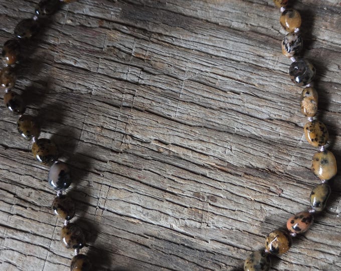 DENDRITIC AGATE Wyoming Pebble Necklace All Natural Semi-Precious Stones Healing Metaphysical