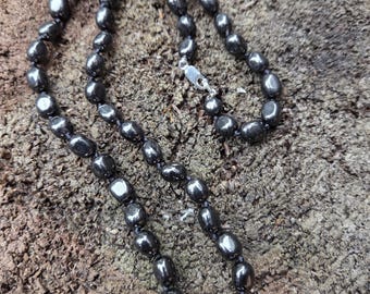 JET Natural Gemstone Long Necklace