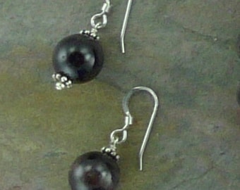 BLACK TOURMALINE Earrings All Natural Semi-Precious Stones Healing Metaphysical