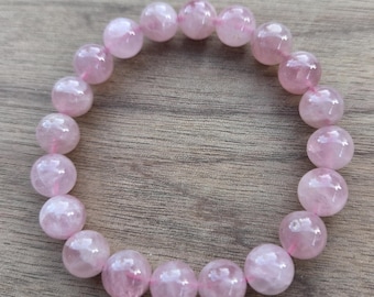 ROSE QUARTZ Chakra Stretch Bracelet All Natural Semi-Precious Stones Healing Metaphysical