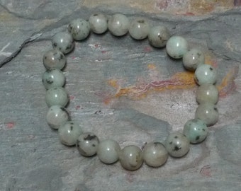 SESAME AGATE (GREEN) Chakra Stretch Bracelet All Natural Semi-Precious Stones Healing Metaphysical