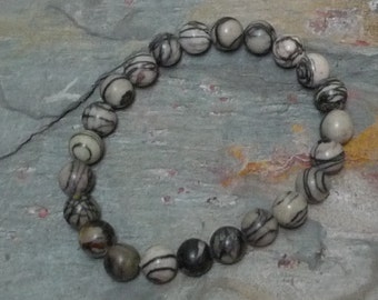 SILK STONE (PICASSO) Chakra Stretch Bracelet All Natural Semi-Precious Stones Healing Metaphysical