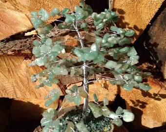 GREEN AVENTURINE Gemstone Tree Handmade Natural Semi-Precious Stones Healing Metaphysical