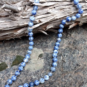 LAPIS LAZULI (Denim) Chakra Necklace All Natural Semi-Precious Stones Healing Metaphysical