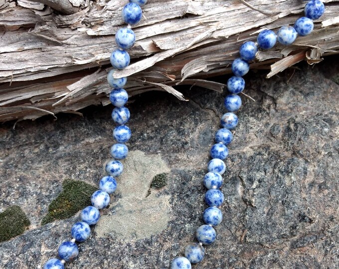 LAPIS LAZULI (Denim) Chakra Necklace All Natural Semi-Precious Stones Healing Metaphysical