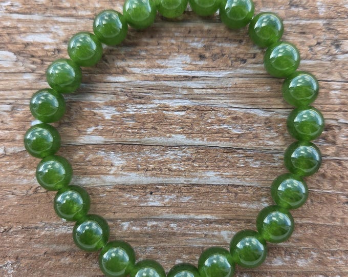 JADE Chakra Stretch Bracelet All Natural Semi-Precious Stones Healing Metaphysical