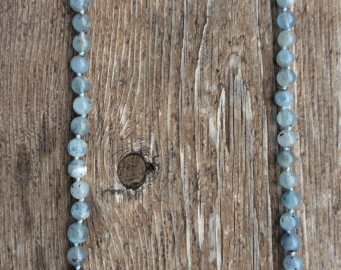 AQUAMARINE Chakra Necklace All Natural Semi-Precious Stones Healing Metaphysical