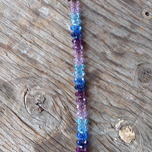 Swarovski Crystal Woven Bracelet Sterling Silver Blue & Purple Chevron image 4