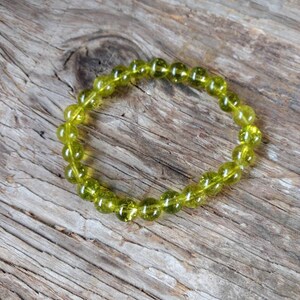 PERIDOT Chakra Stretch Bracelet All Natural Semi-Precious Stones Healing Metaphysical