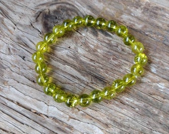 PERIDOT Chakra Stretch Bracelet All Natural Semi-Precious Stones Healing Metaphysical