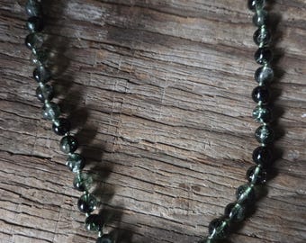 LODITE Beaded Gemstone, Sterling Silver Necklace