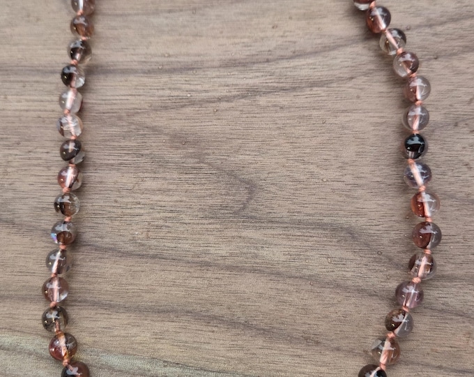 FIRE QUARTZ Stone Natural Gemstone Sterling Silver Necklace