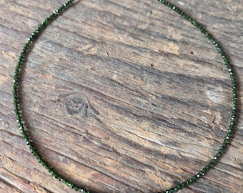 MOLDAVITE FACETED Excellent Quality Necklace All Natural Semi-Precious Stones Healing Metaphysical