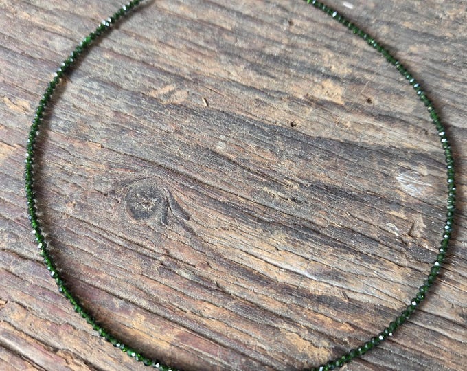 MOLDAVITE FACETED Excellent Quality Necklace All Natural Semi-Precious Stones Healing Metaphysical