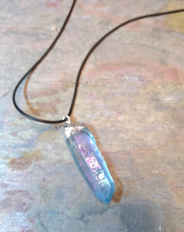 Yentie Necklace - Aqua Aura Quartz / Silver – OceanMist Jewels