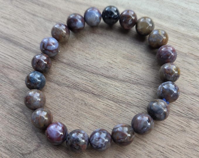 PIETERSITE Chakra Stretch Bracelet All Natural Semi-Precious Stones Healing Metaphysical