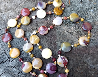 MOUKAITE JASPER Chakra Necklace All Natural Semi-Precious Stones Healing Metaphysical