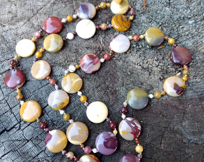 MOUKAITE JASPER Chakra Necklace All Natural Semi-Precious Stones Healing Metaphysical
