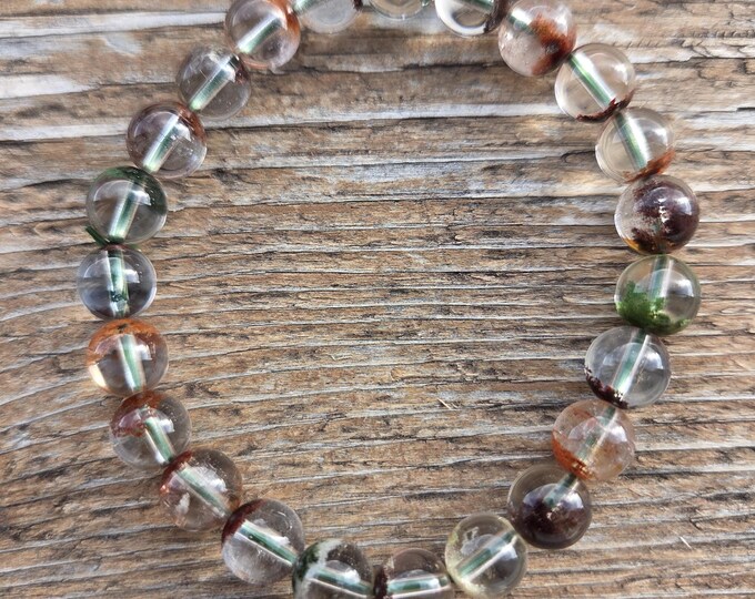 LODITE QUARTZ Chakra Stretch Bracelet All Natural Semi-Precious Stones Healing Metaphysical