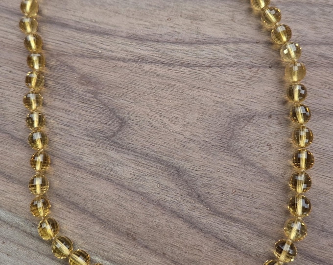 FACETED CITRINE Stone Natural Gemstone Sterling Silver Necklace