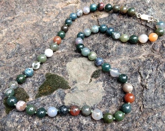 FANCY JASPER Chakra Necklace All Natural Semi-Precious Stones Healing Metaphysical