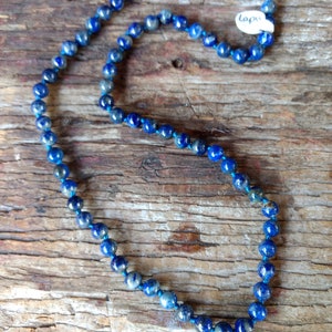 LAPIS LAZULI (Dark) Chakra Necklace All Natural Semi-Precious Stones Healing Metaphysical