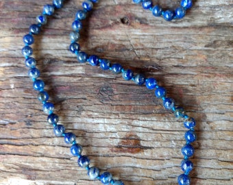 LAPIS LAZULI (Dark) Chakra Necklace All Natural Semi-Precious Stones Healing Metaphysical