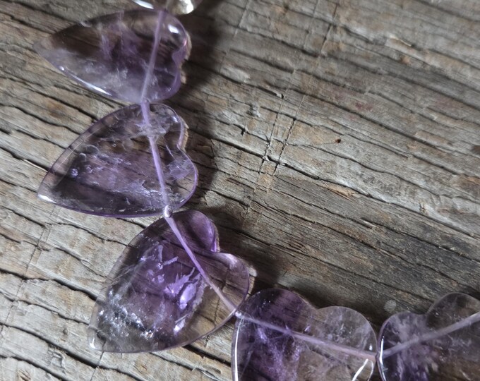 AMETRINE Hearts Amethyst Sterling Silver Necklace