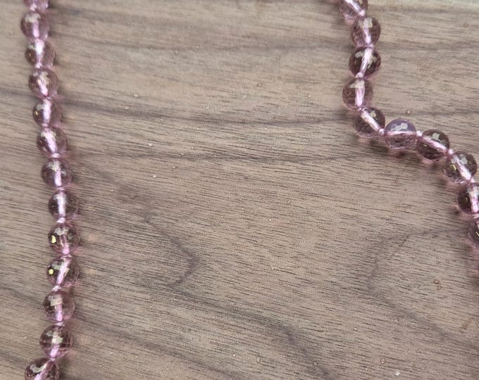 MYSTIC TOPAZ PINK Stone Natural Gemstone Sterling Silver Necklace