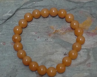 PEACH AVENTURINE Chakra Stretch Bracelet All Natural Semi-Precious Stones Healing Metaphysical