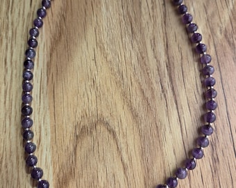 Amethyst Natural Gemstone Sterling Silver Necklace
