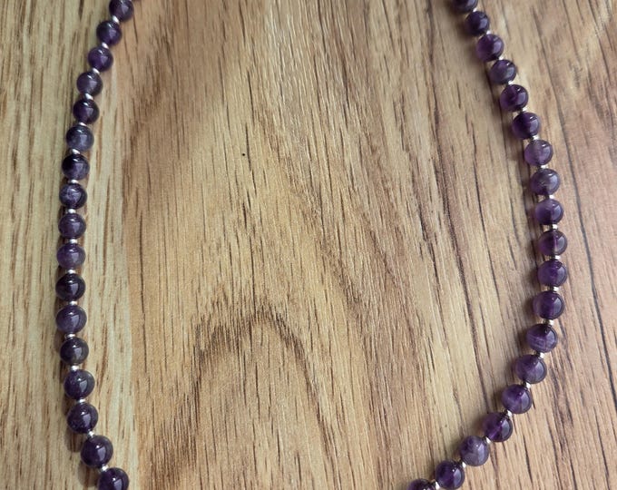 Amethyst Natural Gemstone Sterling Silver Necklace