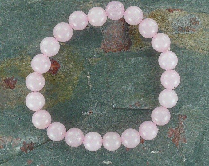 ROSE QUARTZ CRYSTAL Chakra Stretch Bracelet All Natural Semi-Precious Stones Healing Metaphysical