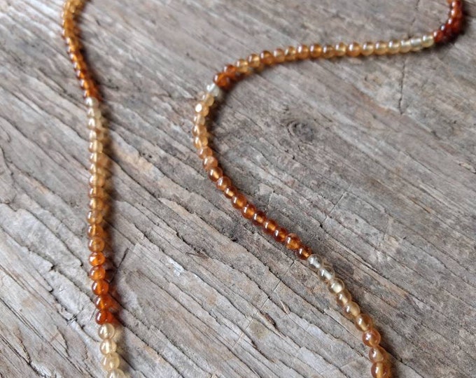 Hessonite Garnet (Shaded) Chakra Necklace All Natural Semi-Precious Stones Healing Metaphysical