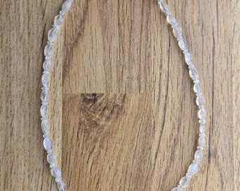 Rainbow Moonstone Faceted Necklace All Natural Semi-Precious Stones Healing Metaphysical