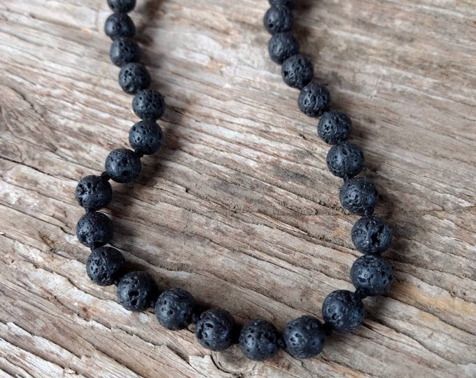 LAVA Stone Natural Gemstone Sterling Silver Necklace